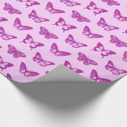 Vlinderschets, ijsroze en amethyst paars cadeaupapier (Hoek)