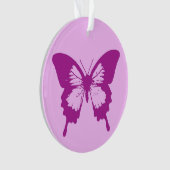 Vlinderschets, ijsroze en amethyst paars ornament (voorkant)