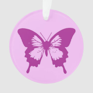 Vlinderschets, ijsroze en amethyst paars ornament