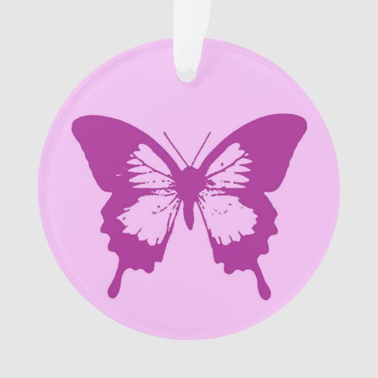 Vlinderschets, ijsroze en amethyst paars ornament (voorkant)