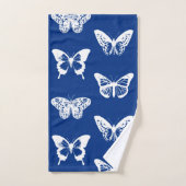 vlinderschets, kobaltblauw en wit bad handdoek (Handdoek)