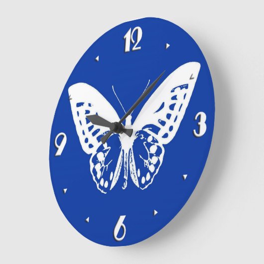 vlinderschets, kobaltblauw en wit grote klok (Hoek)