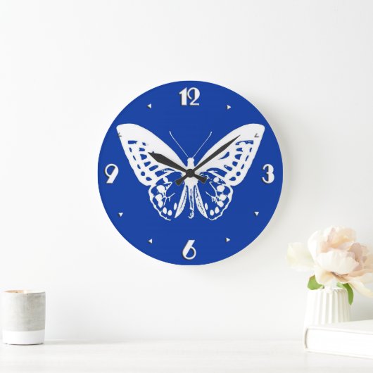 vlinderschets, kobaltblauw en wit grote klok (Huis)