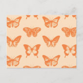 vlinderschets, koraal sinaasappel briefkaart (Voorkant)