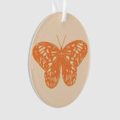 vlinderschets, koraal sinaasappel ornament (voorkant)