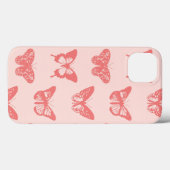 vlinderschets, koraalroze Case-Mate iPhone case (Achterkant (horizontaal))