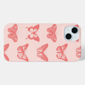 Vlinderschets, koraalroze Case-Mate iPhone case (Achterkant (horizontaal))
