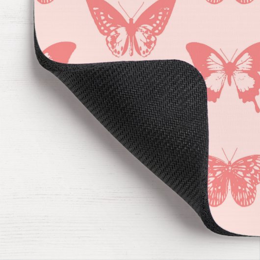 vlinderschets, koraalroze muismat (Hoek)