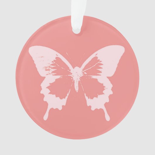 Vlinderschets, koraalroze ornament (voorkant)