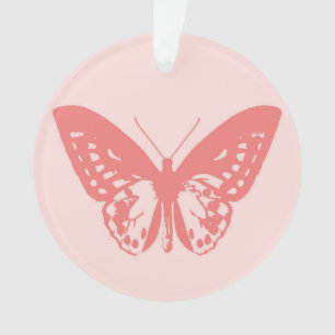 vlinderschets, koraalroze ornament