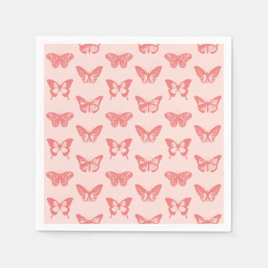 vlinderschets, koraalroze servetten (Voorkant)