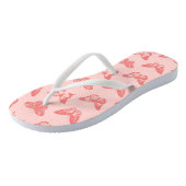 Vlinderschets, koraalroze teenslippers (Schuin)