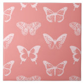 vlinderschets, koraalroze tegeltje (Voorkant)