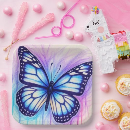 vlinderschets papieren bordje (Feest)