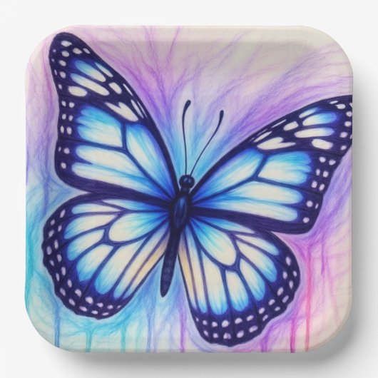 vlinderschets papieren bordje (Voorkant)