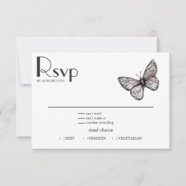 Vlinderschets RSVP kaartje