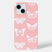 Vlinderschets, schelp roze en wit Case-Mate iPhone case (Achterkant)