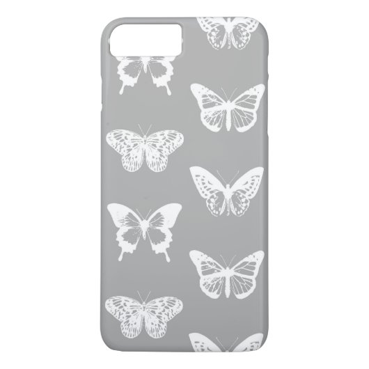 Vlinderschets, zilvergrijs en wit Case-Mate iPhone case (Achterkant)