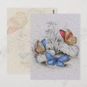 vlinderschilderrode vlinders briefkaart (Voorkant / Achterkant)