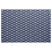 vlindersketch, marinesblauw en wit stof (Yard (91,4 cm))