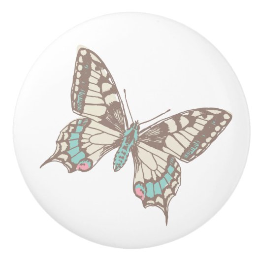 Vlinderstaartje met een schetsende kunstdeurknop keramische knop (Voorkant)