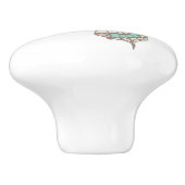 Vlinderstaartje met een schetsende kunstdeurknop keramische knop (Zijkant)