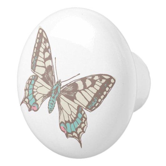 Vlinderstaartje met een schetsende kunstdeurknop keramische knop (Rechts)