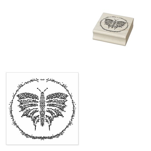 Vlinderstempel 2x2 rubberstempel (Gestempeld)