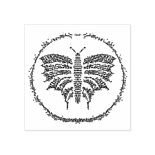 Vlinderstempel 2x2 rubberstempel (Afrduk)