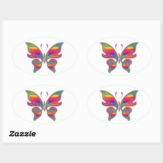 Vlinderstickers Ovale Sticker (Vel)