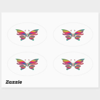 Vlinderstickers Ovale Sticker