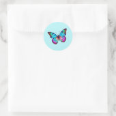 Vlinderstickers Rond Aqua Ronde Sticker (Tas)