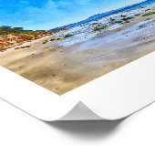 Vlinderstrand Santa Barbara Waterverf schilderij Poster (Hoek)