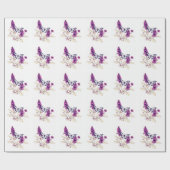 Vlinderstruik in Magenta Cadeaupapier (Vlak)
