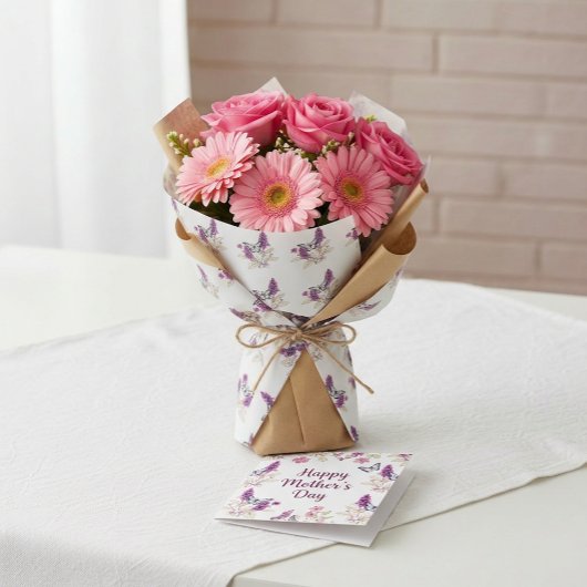 Vlinderstruik in Magenta Cadeaupapier