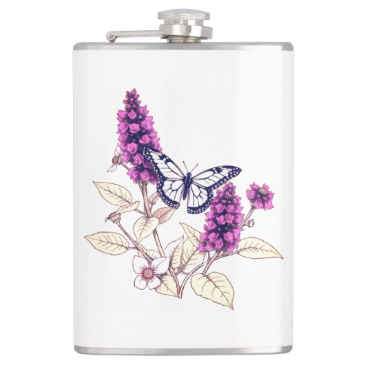 Vlinderstruik in Magenta Heupfles (Voorkant)