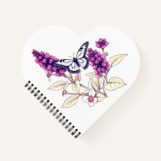 Vlinderstruik met magenta bloemen notitieboek