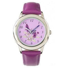 Vlinderstruik met magentakleurige bloemen horloge