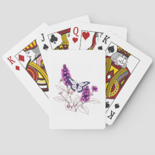 Vlinderstruik met magentakleurige bloemen pokerkaarten