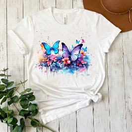 Vlindert-shirt met watercolorontwerp t-shirt