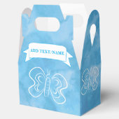 Vlindertekening Aangepaste Blauwe Waterverf Bedankdoosjes (Geopend)