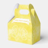 Vlindertekening Aangepaste Gele Waterverf Bedankdoosjes (Achterkant)