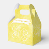 Vlindertekening Aangepaste Gele Waterverf Bedankdoosjes (Voorkant Zijde)