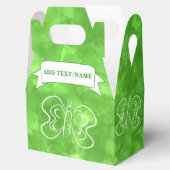 Vlindertekening Aangepaste groene Waterverf Bedankdoosjes (Geopend)