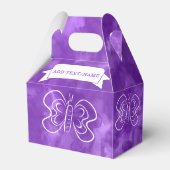 Vlindertekening Aangepaste Paarse Waterverf Bedankdoosjes (Achterkant)