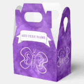 Vlindertekening Aangepaste Paarse Waterverf Bedankdoosjes (Geopend)