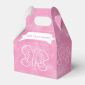 Vlindertekening Aangepaste roze Waterverf Bedankdoosjes (Achterkant)