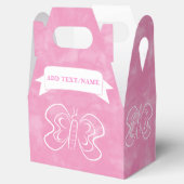 Vlindertekening Aangepaste roze Waterverf Bedankdoosjes (Geopend)