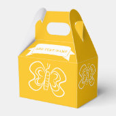 Vlindertekening Custom Yellow Bedankdoosjes (Achterkant)