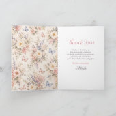Vlinderthema Baby Shower Bedankkaart (Binnen)